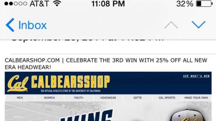 Cal online store offers discount for non-existent Cal victory Cal online store offers discount for non-existent Cal victory