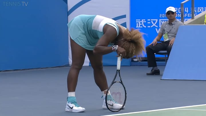 Serena Williams retires with illness at Wuhan Open