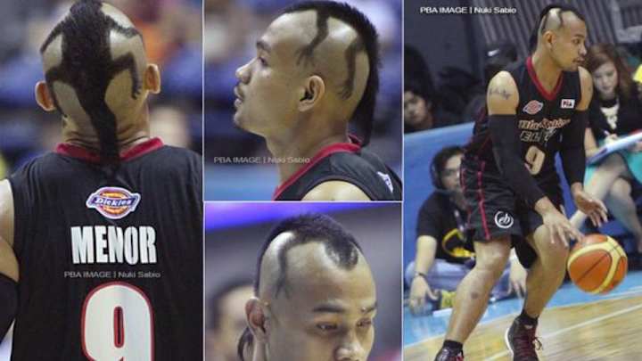 Filipino basketball player has a lizard shaved into his head