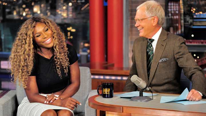 Serena Willliams breaks a window, 'takes the fifth' on Letterman