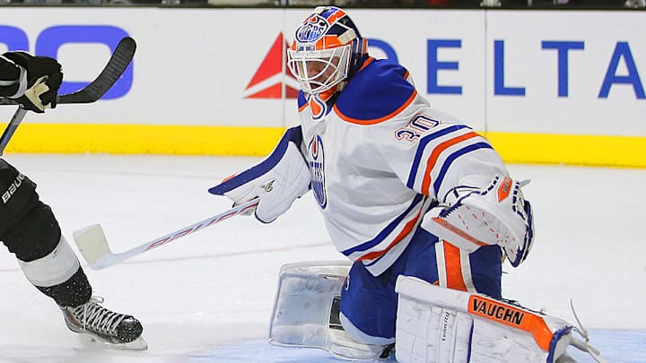 Oilers' Ben Scrivens to wear series of masks for mental health awareness