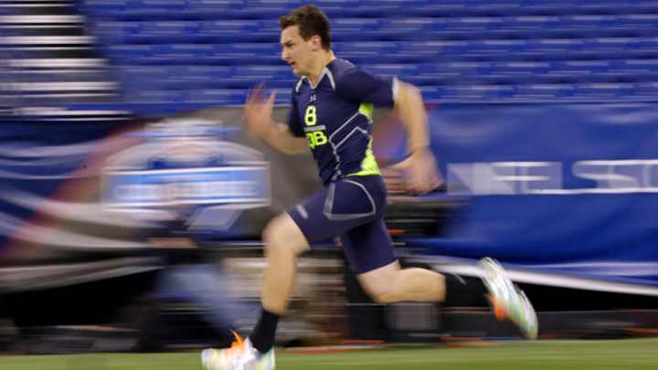 Johnny Manziel tops first QB group with impressive 40 time (GIF) Johnny Manziel tops first QB group with impressive 40 time (GIF)