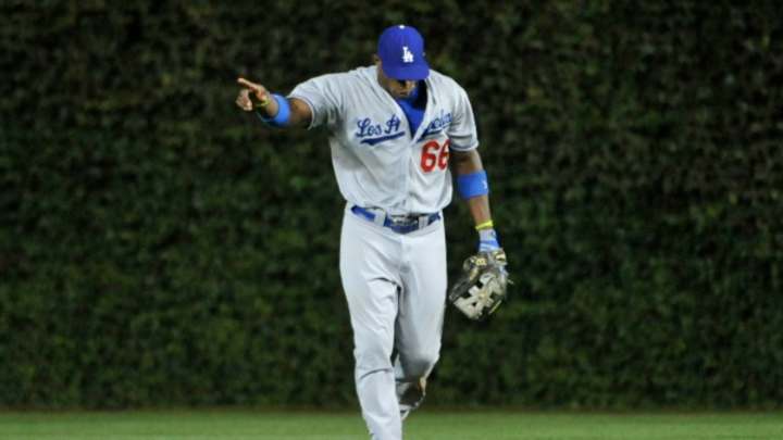 Yasiel Puig battling shoulder inflammation, put on limited throwing program Yasiel Puig battling shoulder inflammation, put on limited throwing program