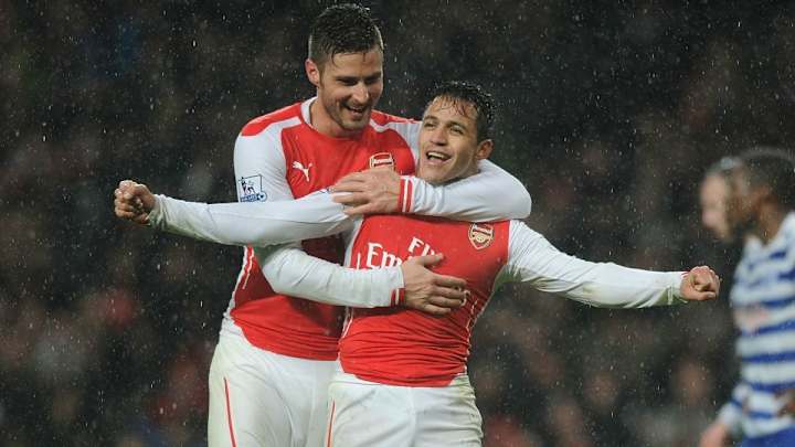 Alexis helps Arsenal survive Giroud red card, QPR in nervy win