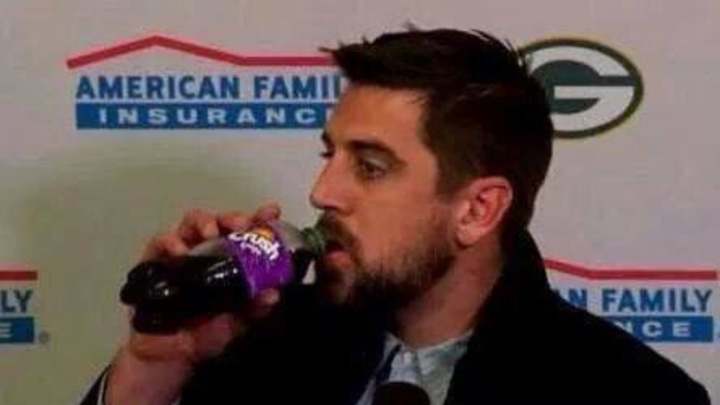 Aaron Rodgers loves grape Crush, not trolling the Vikings