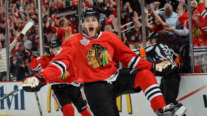 The Blackhawks' Patrick Kane will not be photographed with Blues gear