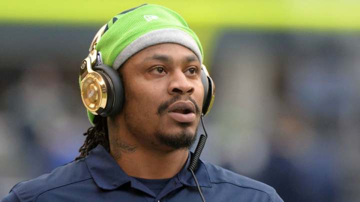 Marshawn Lynch has only 'No's' for the media after game Marshawn Lynch has only 'No's' for the media after game