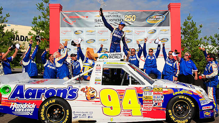 Chase Elliott wrecks Ty Dillon to win NASCAR Truck Series race