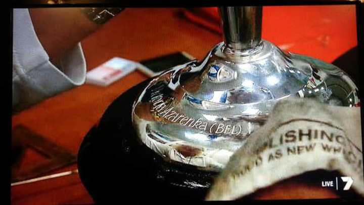 Victoria Azarenka's Australian Open trophy has unfortunate error