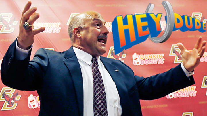 Boston College coach Steve Addazio belongs in a dude-themed sitcom