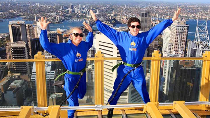 Photos: Wozniacki, McIlroy experience Sydney Skywalk Photos: Wozniacki, McIlroy experience Sydney Skywalk
