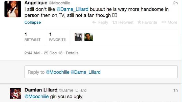 Damian Lillard Insults Female Fan on Twitter for Complimenting Him