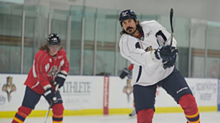 Parros gets first chance to skate with Panthers