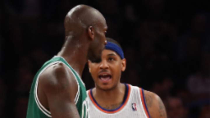 Report: Carmelo Anthony waited for Kevin Garnett by the Celtics' bus after testy game Report: Carmelo Anthony waited for Kevin Garnett by the Celtics' bus after testy game