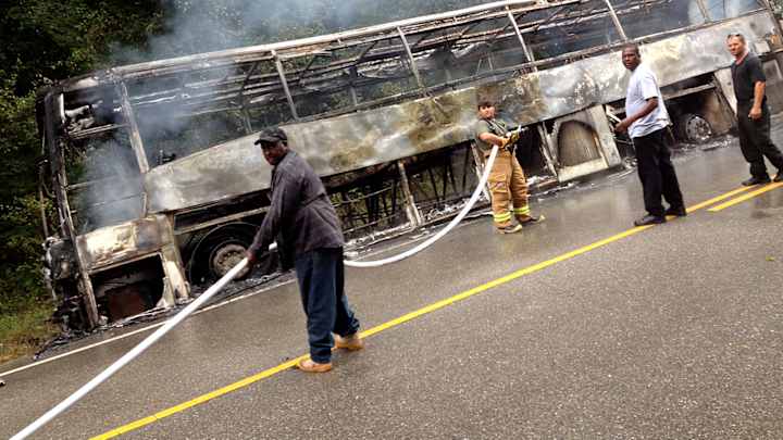 A College Football Team's Bus Caught Fire En Route to a Game