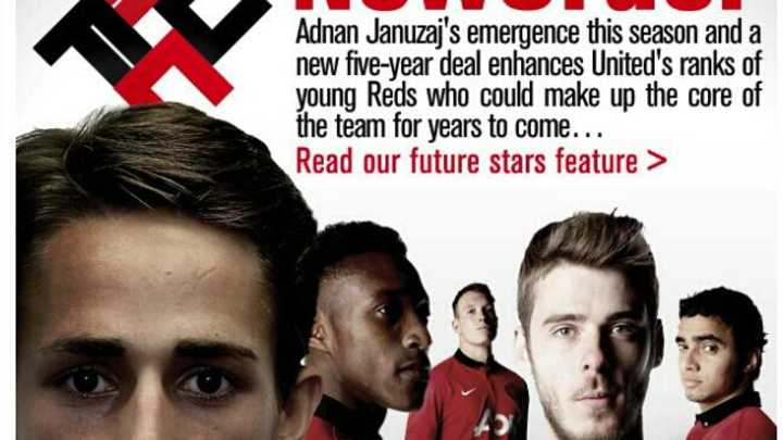 Manchester United Newsletter Sports Fascist Look with Swastika, "New Order" Slogan