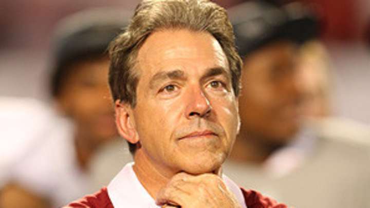 Nick Saban makes it clear he's happy at Alabama Nick Saban makes it clear he's happy at Alabama