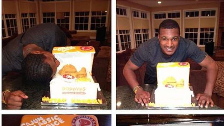 Orioles OF Adam Jones Receives Birthday Cake Shaped Like Popeyes Chicken Meal