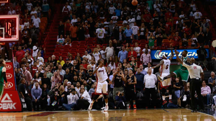 Video: Celtics' Jeff Green hits buzzer-beating three over LeBron James to beat Heat Video: Celtics' Jeff Green hits buzzer-beating three over LeBron James to beat Heat