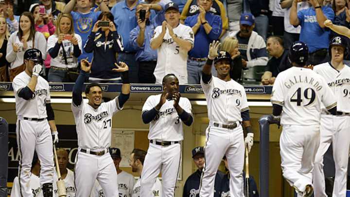 More than half the Brewers' lineup goes deep, including the pitcher