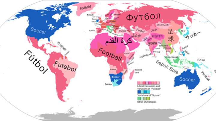 Map: Who Calls the Beautiful Game "Football," and Who Calls it "Soccer"?