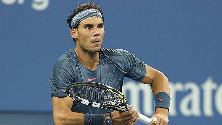 Rafael Nadal playing in Davis Cup for Spain against Ukraine