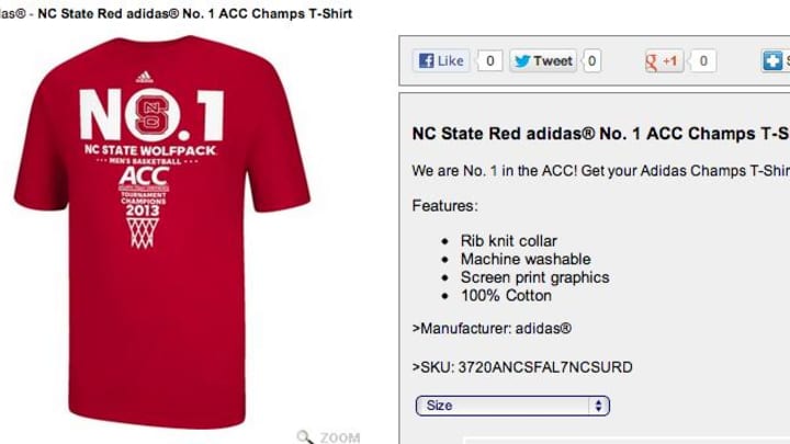 N.C. State Was Taking Orders For 2013 ACC Tournament Champions Shirts Last Night N.C. State Was Taking Orders For 2013 ACC Tournament Champions Shirts Last Night