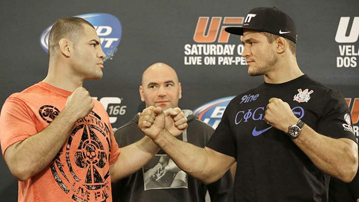 The talk is over as Velasquez and Dos Santos battle in UFC 166