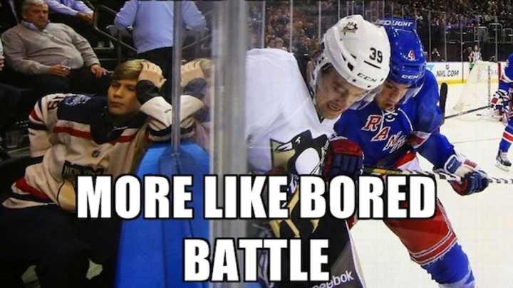 Photo of Unimpressed Rangers Fan Begs to Be Turned into a Meme Photo of Unimpressed Rangers Fan Begs to Be Turned into a Meme