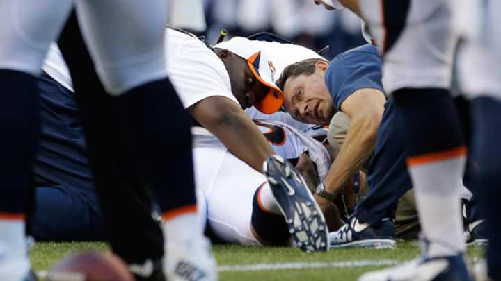 Denver Broncos DE Derek Wolfe taken from field in ambulance, examined for spine injury