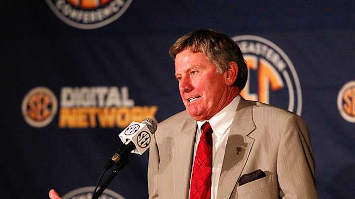 Spurrier steals show at Day 1 of SEC Media Days