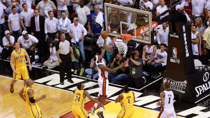 Video: Heat's LeBron James hits game-winning buzzer-beater in OT vs. Pacers Video: Heat's LeBron James hits game-winning buzzer-beater in OT vs. Pacers