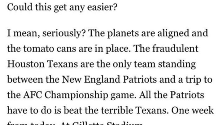 Arian Foster changes Twitter avatar to bulletin-board material from Boston columnist