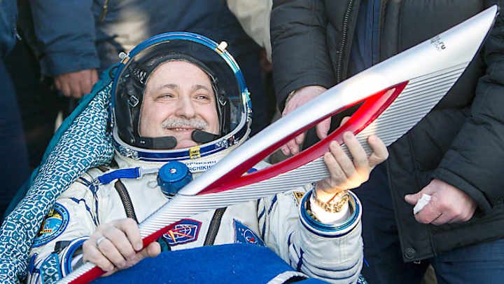Sochi Olympic torch returns from International Space Station Sochi Olympic torch returns from International Space Station
