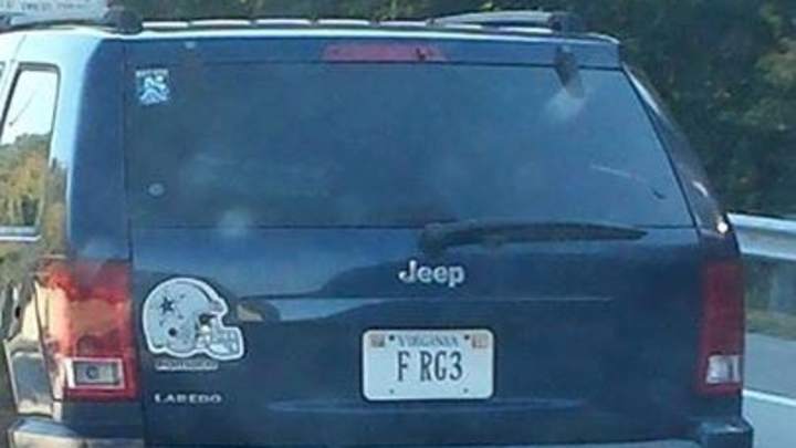 Virginia DMV Reviewing Cowboy Fan's "F RG3" License Plate