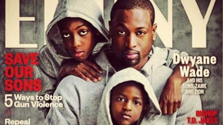 Court Vision: Dwyane Wade, sons pose for 'We are Trayvon Martin' magazine cover