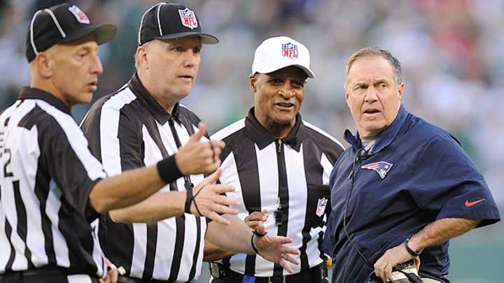 Rare 'pushing' penalty helps Jets topple Patriots in OT