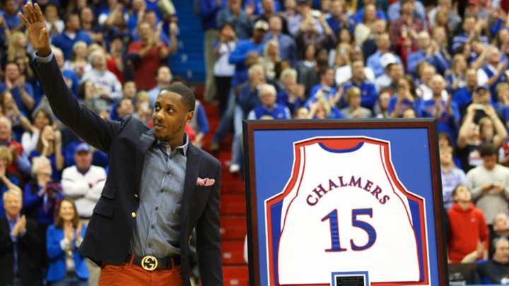 Kansas raises Chalmers' jersey to AFH rafters