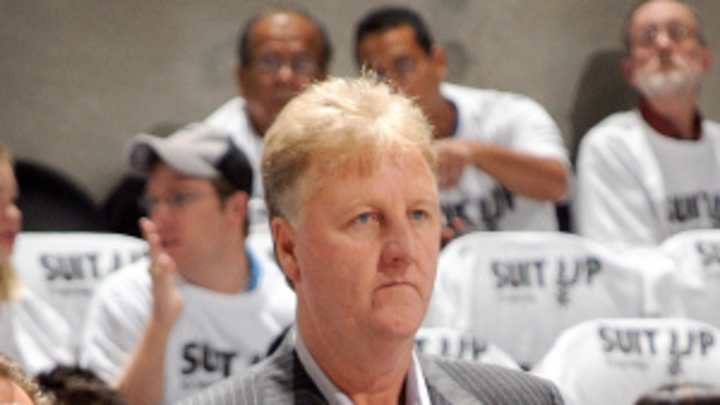 Larry Bird's son arrested after trying to hit ex-girlfriend with car Larry Bird's son arrested after trying to hit ex-girlfriend with car