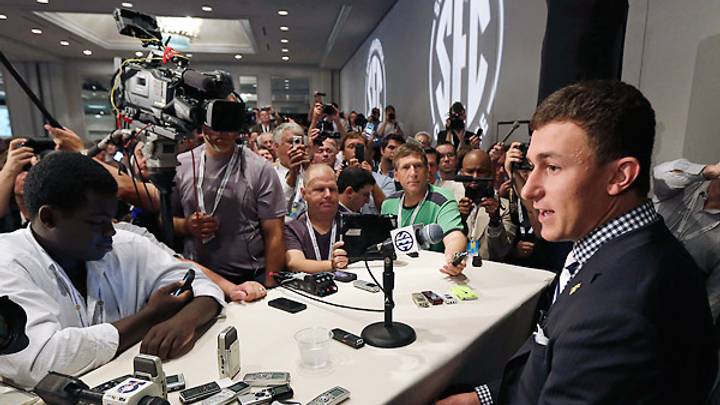 Johnny Manziel will not be available to the media the week of Alabama-Texas A&M
