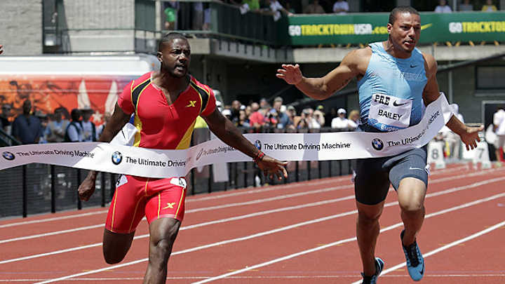 Justin Gatlin wins 100 meters at Prefontaine Classic