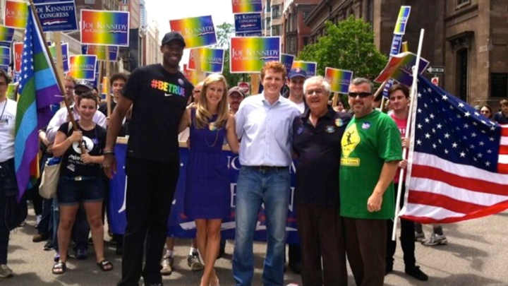 Jason Collins marches in Boston's pride parade Jason Collins marches in Boston's pride parade