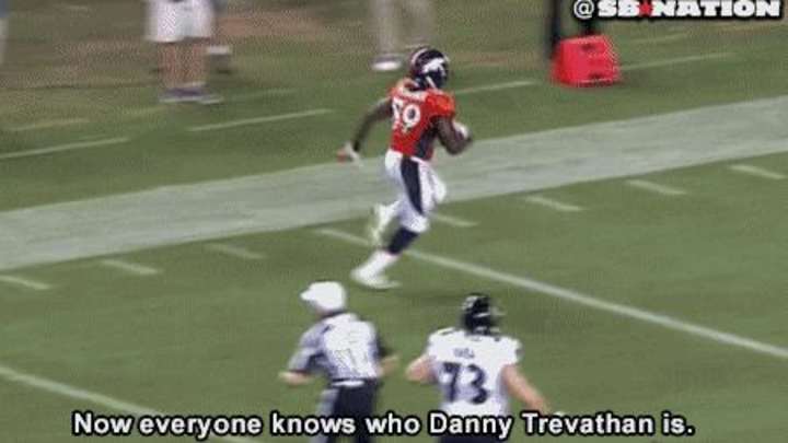 Danny Trevathan loses TD in premature celebration; teammate injured in aftermath