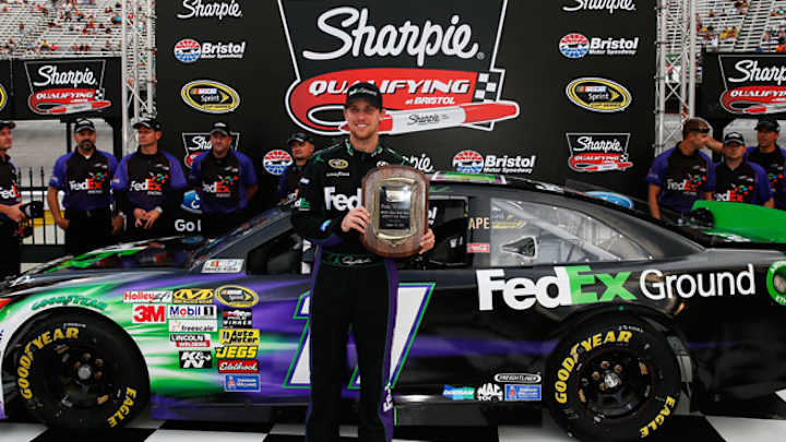Denny Hamlin takes Bristol pole position