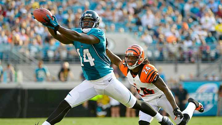 Jacksonville Jaguars' Justin Blackmon leaves sideline after incident