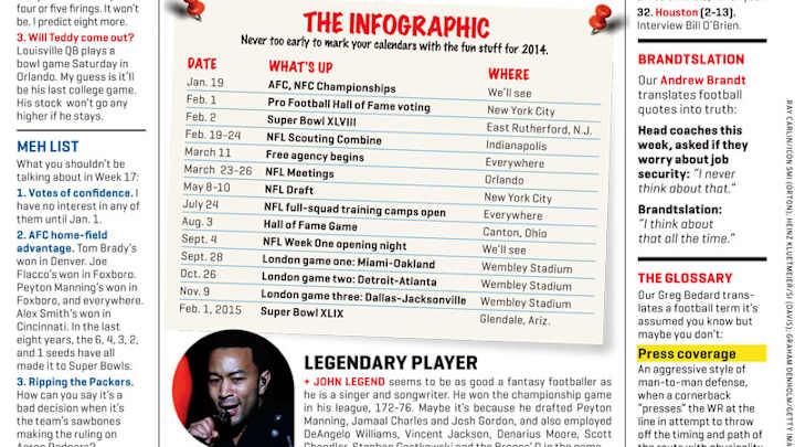 Mark Your Calendars; Week 17 Storylines