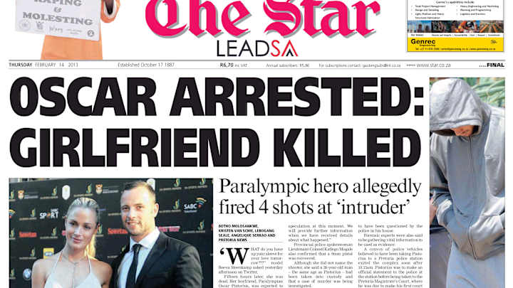 Newsstand: Oscar Pistorius Story Dominates Front Pages In South Africa