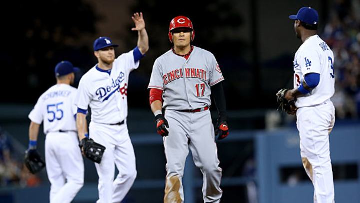 Watch: Dodgers infielders deke Shin-Soo Choo into easy out
