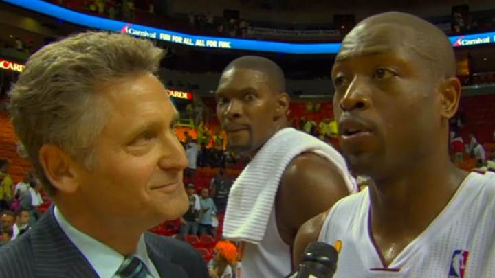 Watch: Chris Bosh's photobombing game already in midseason form in opener Watch: Chris Bosh's photobombing game already in midseason form in opener
