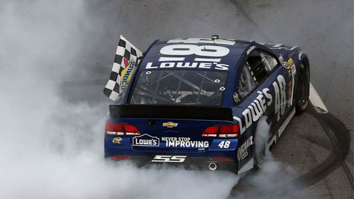 Jimmie Johnson uses late surge to win Martinsville race